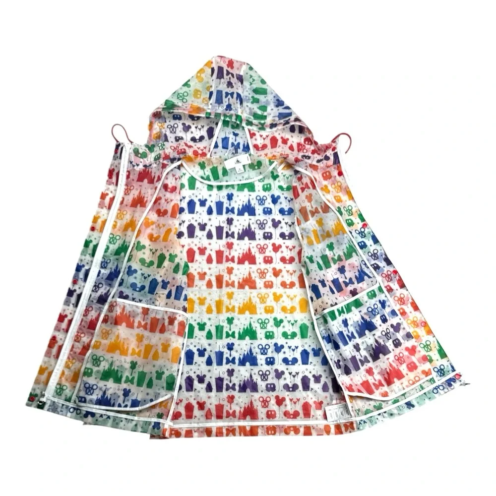 Rainbow Disney Collection Disney Parks Rain Jacket – Clear Translucent Women's M